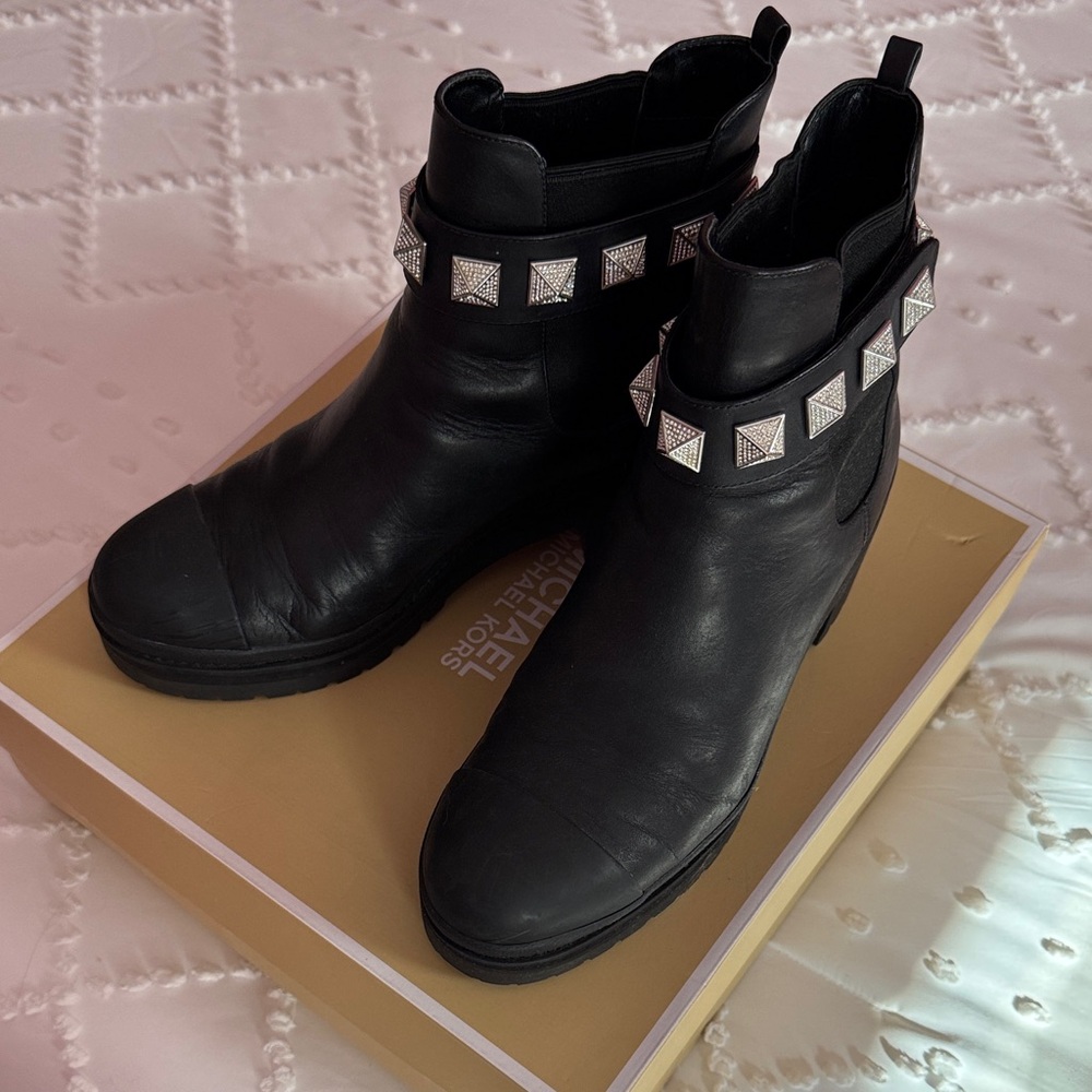 MICHAEL Michael Kors Ankle Boots with Silver Accents